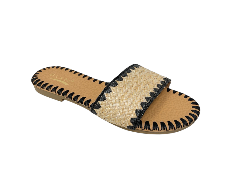 Flat Raffia Sandals Honey-99
