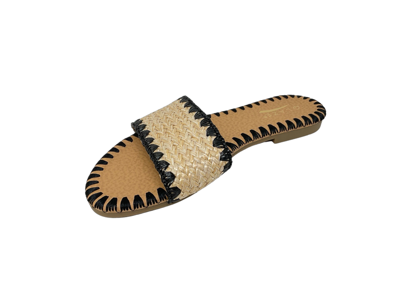 Flat Raffia Sandals Honey-99