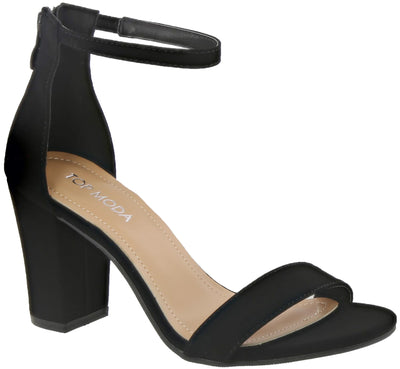 TOP Moda Hannah-1 Fashion Women's Ankle Strap High Heel Sandal Shoes