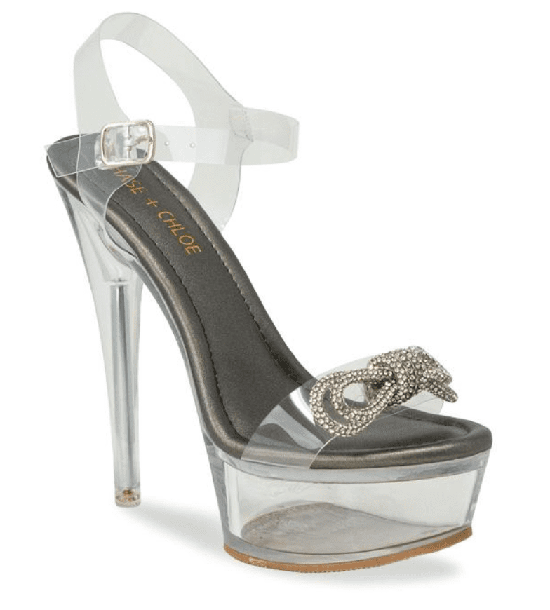 Gunmetal platform store heels