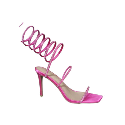 Pink  Rhinestone Wrap Around Heels Nars-12 | Shoe Time