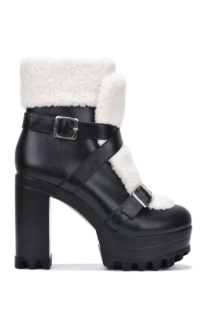 Women's Snowdrop Flat Ankle Boots Suede and Shearling