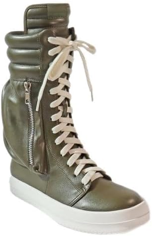 High Top Fashion Sneaker Lace Up Street Shoes with Side Pocket Racer-1