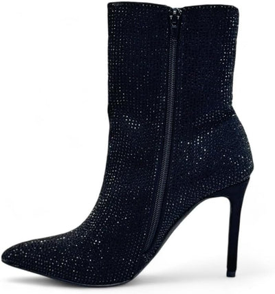 Rhinestone Stiletto Ankle Booties