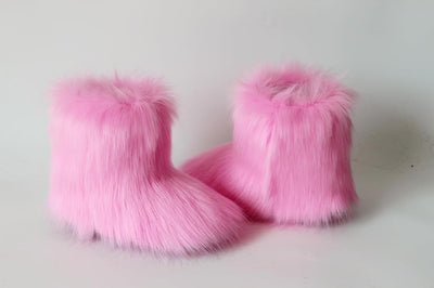 Women's Winter Fur Long Boots, Warm Slip-Resistant, Fashionable Slippers