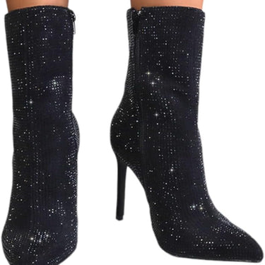 Rhinestone Stiletto Ankle Booties