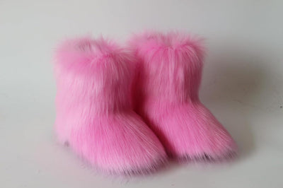 Women's Winter Fur Long Boots, Warm Slip-Resistant, Fashionable Slippers