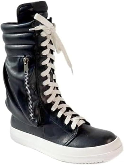 High Top Fashion Sneaker Lace Up Street Shoes with Side Pocket Racer-1