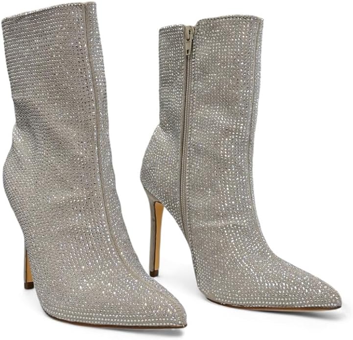 Rhinestone Stiletto Ankle Booties