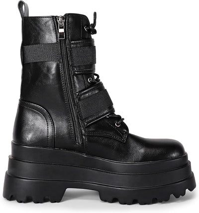 Women's Combat Boots Chunky Platform Ankle Bootie Jaded-2