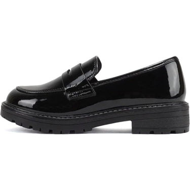 Little Kids/Children/Girls Round Toe Stitch Detail Lug Sole Low Heel Penny Loafer Shoe