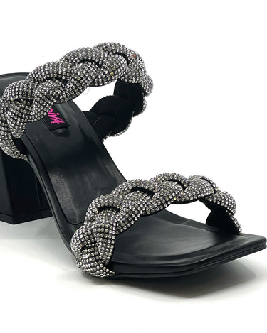 Braided Rhinestone Double Band Square Toe UFA-03 | Shoe Time