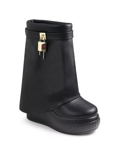 Fold Over Padlock Drapey Boot Sneakers Brook-1 Liliana | Shoe Time