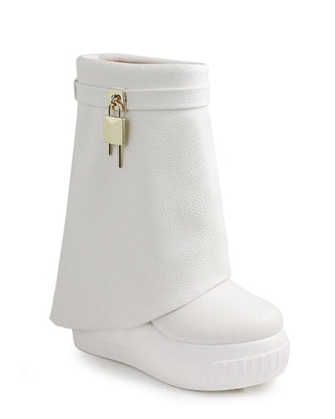 Fold Over Padlock Drapey Boot Sneakers Brook-1 Liliana | Shoe Time