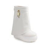 Fold Over Padlock Drapey Boot Sneakers Brook-1 Liliana | Shoe Time