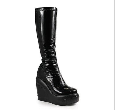 Calf Stretchy Patent Boots Brook-5 Liliana