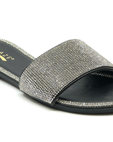 Allover Rhinestone Slide Sandals Honey-62 Glaze | Shoe Time