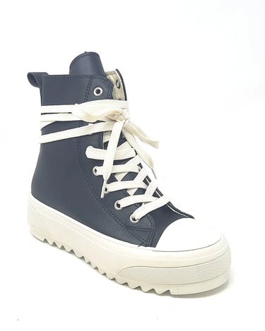 Leather Canvas High Top Sneakers | Shoe Time