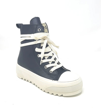 Leather Canvas High Top Sneakers | Shoe Time