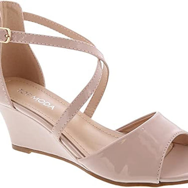 Low Wedge Sandals With Ankle Strap Blossom-3 Top Moda | Shoe Time