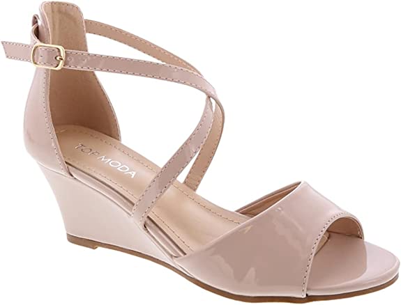 Low Wedge Sandals With Ankle Strap Blossom-3 Top Moda | Shoe Time