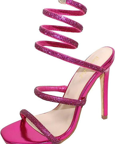 Bonnibel Rhinestone Spiral High Heels Patricia-1 | Shoe Time