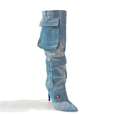 Stretchy Stiletto Thigh High Pointy Boots