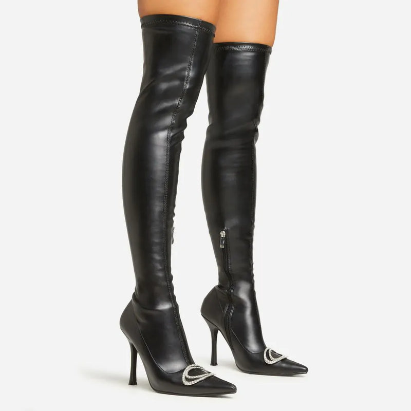 Pointed Toe Stiletto Heel Over The Knee Thigh High Boot Catcher