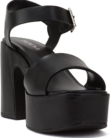 Soda Open Square Toe Chunky High Heeled Sandal Launch | Shoe Time