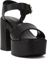 Soda Open Square Toe Chunky High Heeled Sandal Launch | Shoe Time