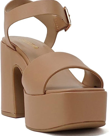 Soda Open Square Toe Chunky High Heeled Sandal Launch | Shoe Time