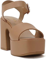 Soda Open Square Toe Chunky High Heeled Sandal Launch | Shoe Time