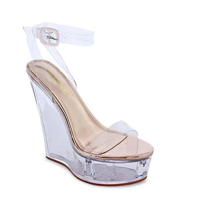 Clear Wedge Sandals by Glaze | Shoe Time