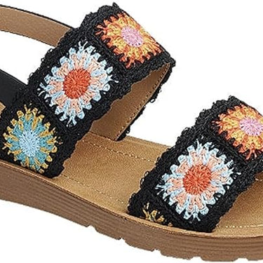 Multicolor Crochet Ankle Strap Sandals