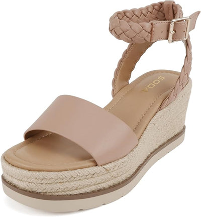 Espadrille Wedge Sandal with Braided Ankle Strap Emalin