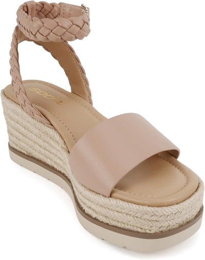 Espadrille Wedge Sandal with Braided Ankle Strap Emalin