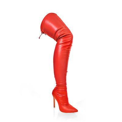 Stretchy Stiletto Thigh High Pointy Boots