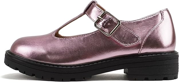 Little Kids/Children/Girls Round Closed Toe Hook, Mary Jane Low Heel Shoe