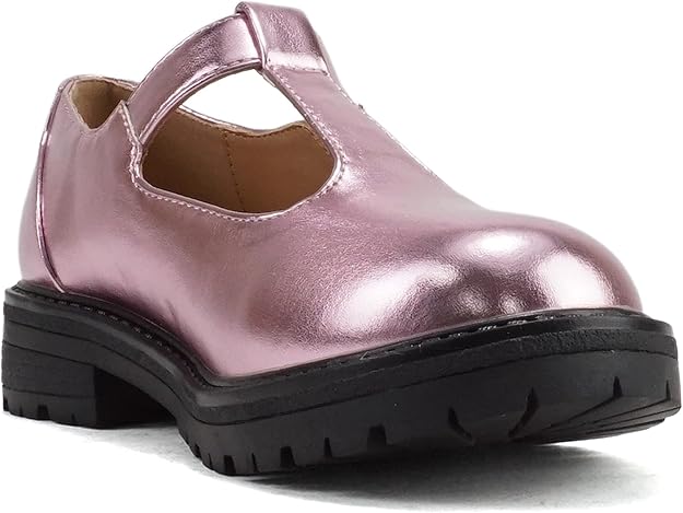 Little Kids/Children/Girls Round Closed Toe Hook, Mary Jane Low Heel Shoe