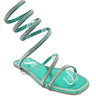 Rhinestone Wrap Around Flat Sandals Dizzy-05 | Shoe Time