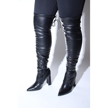 Women's Thigh High Boots Over The Knee Stretch Block Heel Fashion Boots