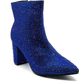 Royal Blue Rhinestone Ankle Boots Iceberg-12 Forever | Shoe Time