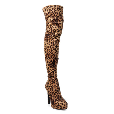 Women's Stretchy Over The Knee Platform Boots