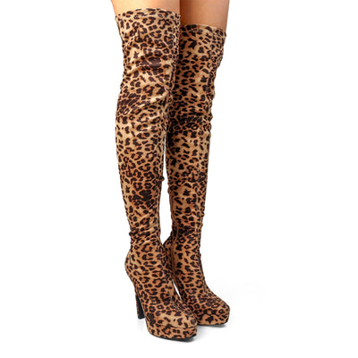 Women's Stretchy Over The Knee Platform Boots