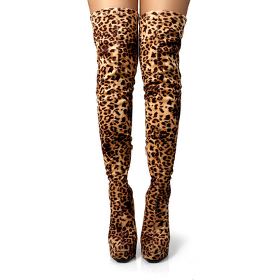 Women's Stretchy Over The Knee Platform Boots