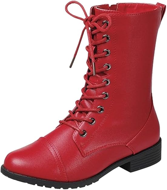 Women Combat Boots Zipper Low Heel, Fashionable Short Boots