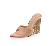 Rhinestone Fringe Heels Laurent-71 by Liliana | Shoe Time