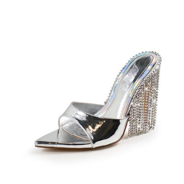 Rhinestone Fringe Heels Laurent-71 by Liliana | Shoe Time