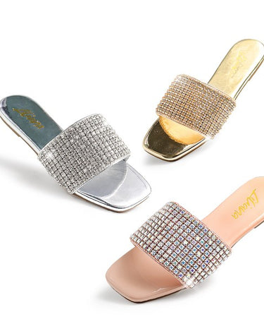 Rhinestone Flat Sandals Lisa-6 Liliana | Shoe Time