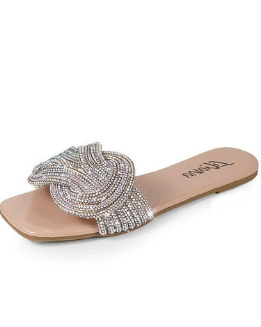 Rhinestone Flat Sandals Lisa-8 Liliana | Shoe Time